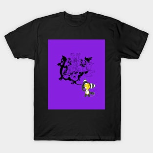 Music Demon Purple iPad Case (Black Outline) T-Shirt